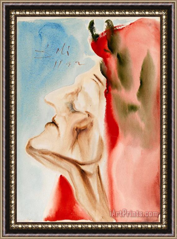 Salvador Dali Le Nouveau Doute De Dante Framed Painting