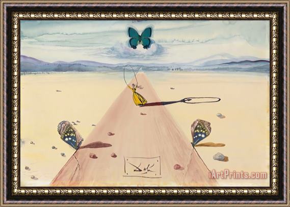 Salvador Dali Paysage Avec Une Femme Sautant a La Corde, 1958 Framed Painting