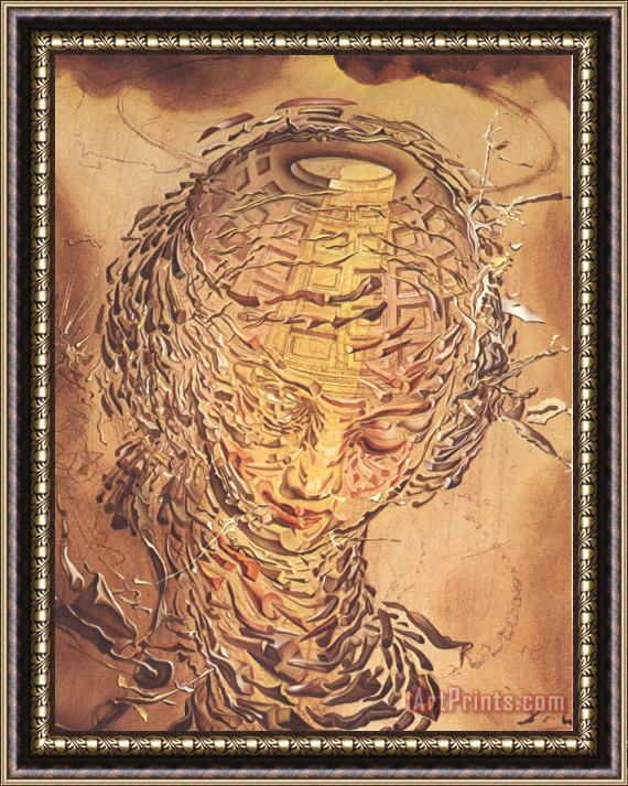 Salvador Dali Raphaelesque Head Exploding Framed Painting