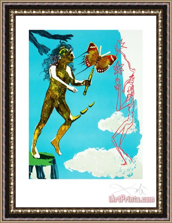 Salvador Dali Release of The Psychic Spirit, From Magic Butterfly & The Dream, 1978 Framed Painting