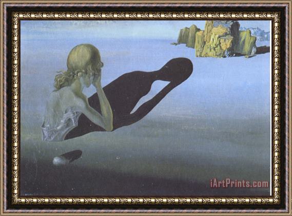Salvador Dali Remorse Or Sphinx Embedded in The Sand Framed Print