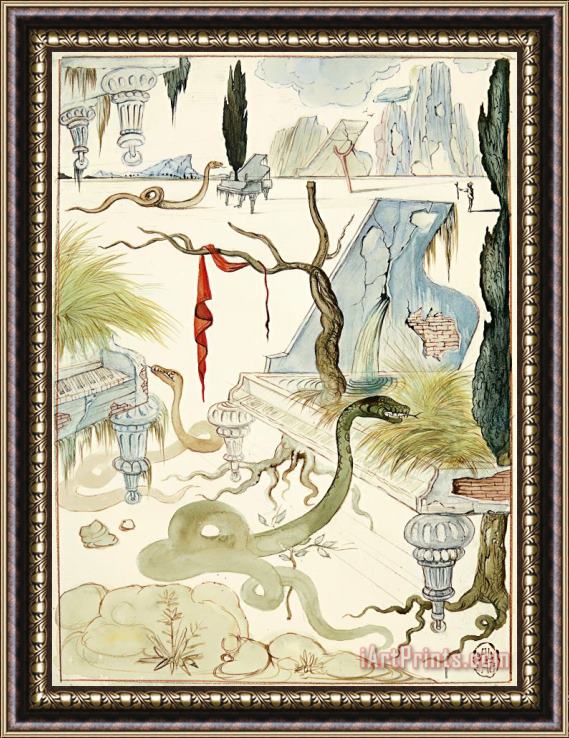 Salvador Dali Sans Titre, Le Piano Steinweg Et Le Boa, 1946 Framed Print