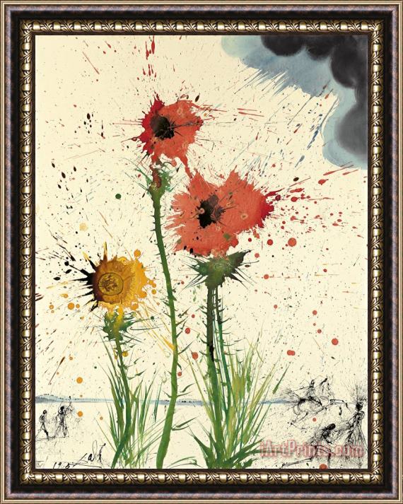 Salvador Dali Spring Explosive, 1965 Framed Painting