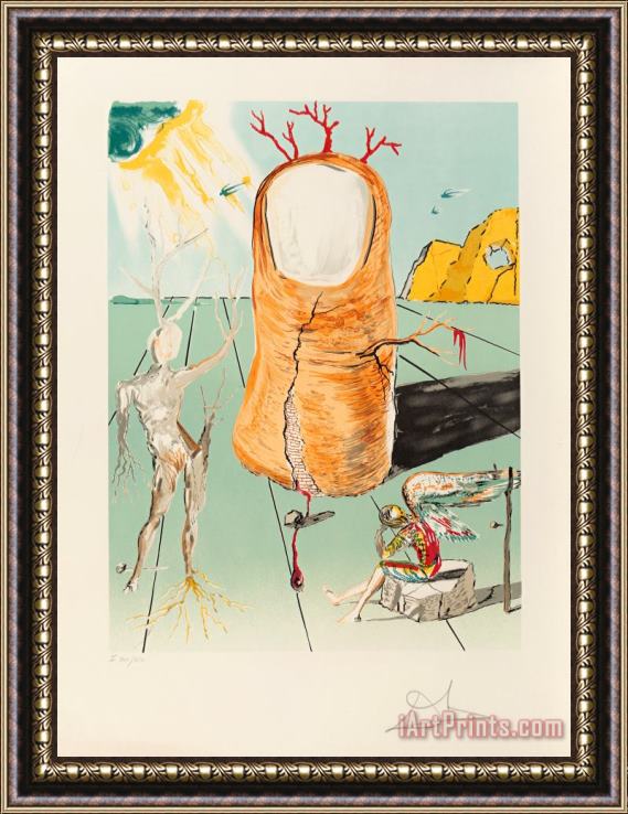 Salvador Dali The Vision of The Angel of Cap Creus, 1979 Framed Painting