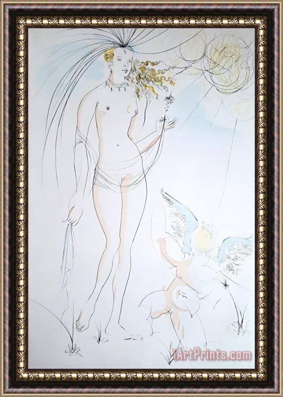 Salvador Dali Venus Et L'amour (venus And Cupid), 1971 Framed Print