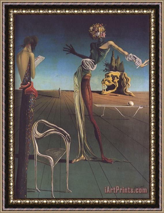 Salvador Dali Woman with a Head of Roses Framed Print