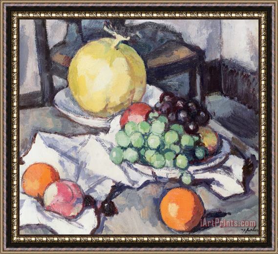 Samuel John Peploe Still Life with Melons and Grapes Framed Painting