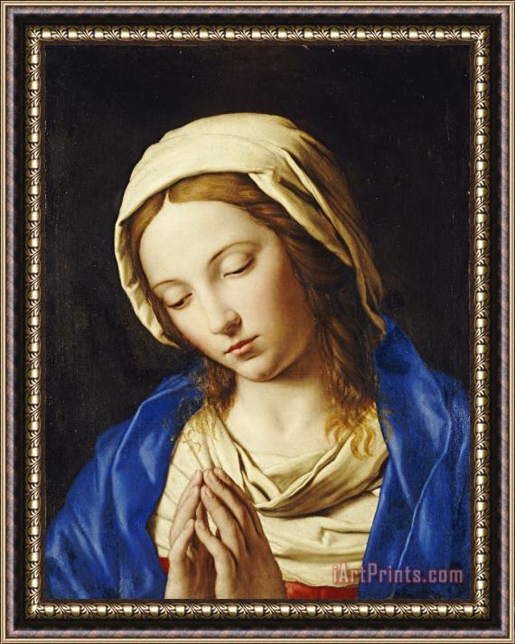 Sassoferrato The Madonna at Prayer Framed Painting