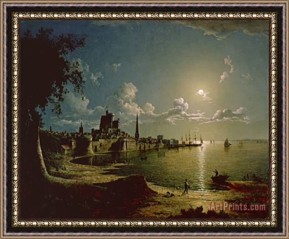 Sebastian Pether Moonlight Scene Framed Painting