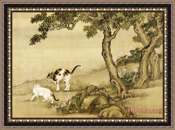 Shen Nanpin Album of Birds And Animals (cats) Framed Painting