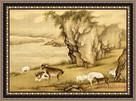 Shen Nanpin Album of Birds And Animals (sheep And Goats) Framed Print