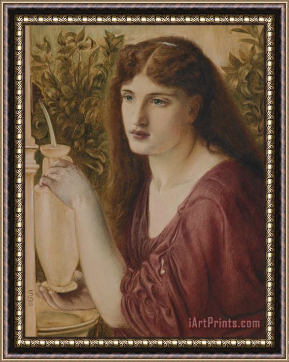 Simeon Solomon Girl At A Fountain Framed Painting