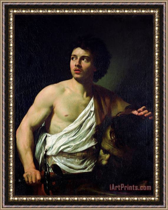 Simon Vouet David with The Head of Goliath Framed Print