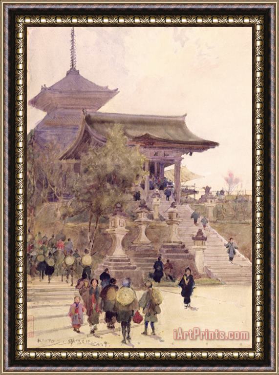 Sir Alfred East The Entrance To The Temple Of Kiyomizu Dera Kyoto Framed Painting