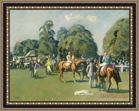 Sir Alfred James Munnings A Park Meeting, The Eclipse Stakes, Sandown Park Framed Painting