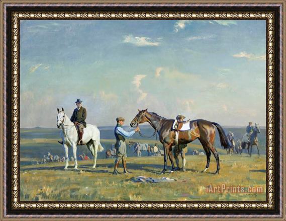 Sir Alfred James Munnings Early Morning on Manton Downs, 1926 Framed Painting