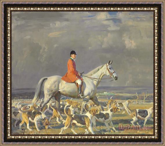 Sir Alfred James Munnings F.h. Prince And The Pau Foxhounds Framed Painting