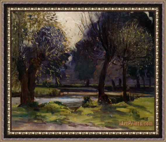 Sir Alfred James Munnings Pollarded Willows Framed Painting