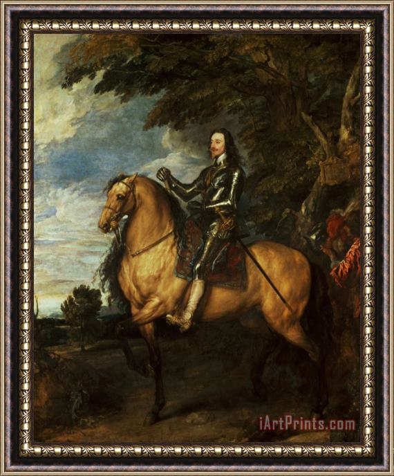 Sir Anthony van Dyck Equestrian Portrait of Charles I Framed Painting