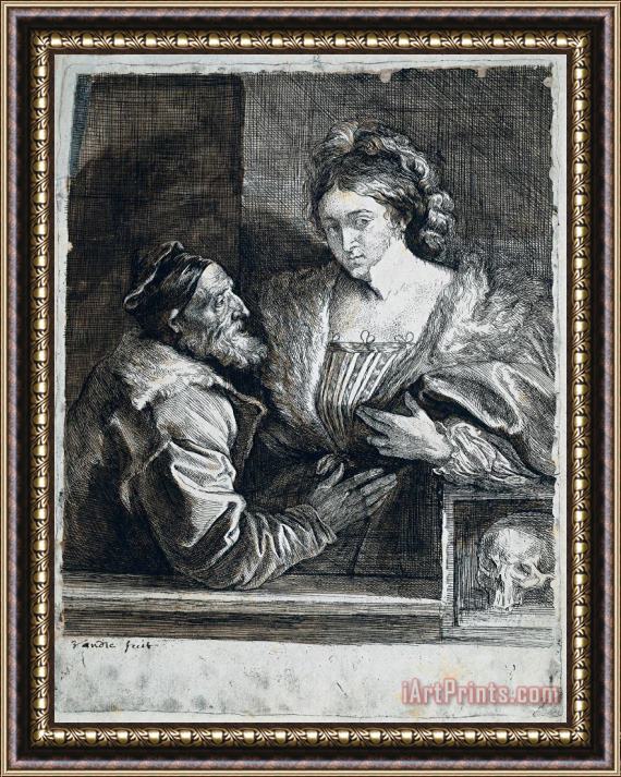 Sir Antony Van Dyck Titian's Self Portrait with a Young Woman Framed Print