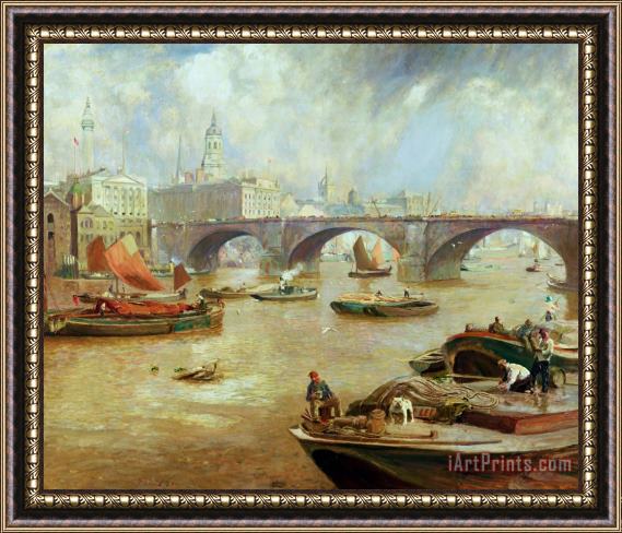 Sir David Murray London Bridge from Bankside Framed Painting