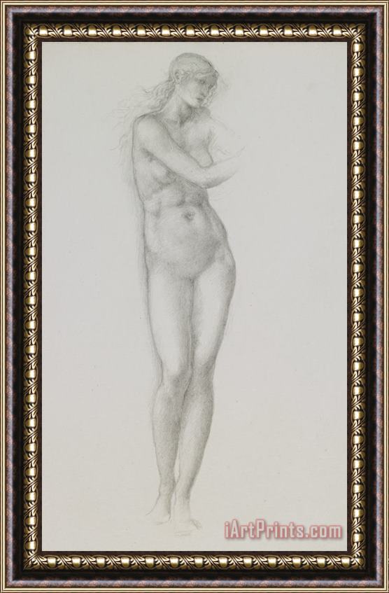 Sir Edward Coley Burne-Jones Nude Female Figure Study For Venus From The Pygmalion Series Framed Painting