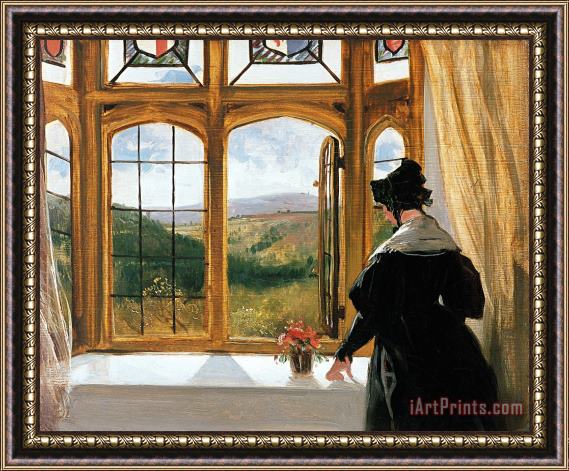Sir Edwin Landseer Duchess of Abercorn looking out of a window Framed Print