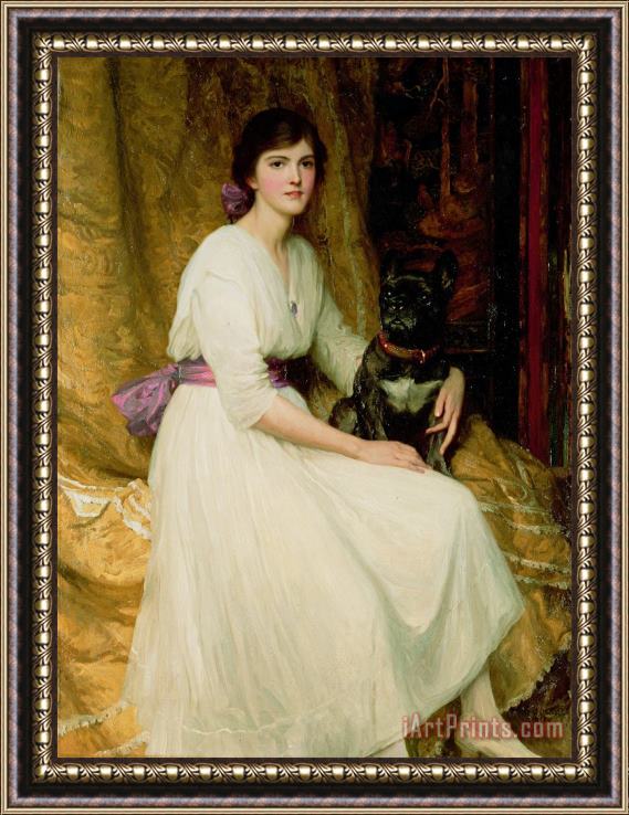 Sir Frank Dicksee Portrait of Miss Dorothy Dicksee Framed Painting