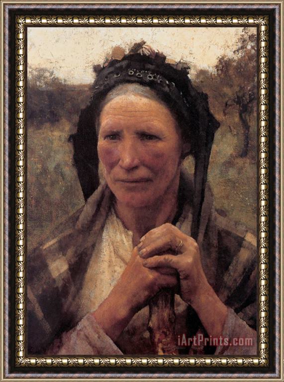 Sir George Clausen Head of a Peasant Woman Framed Print