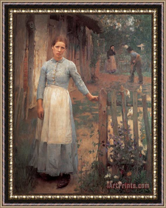 Sir George Clausen The Girl at The Gate Framed Print