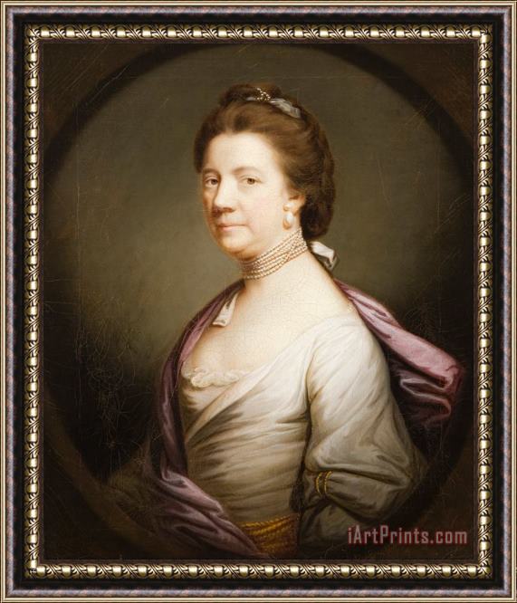 Sir Joshua Reynolds Portrait of a Lady in White Framed Print
