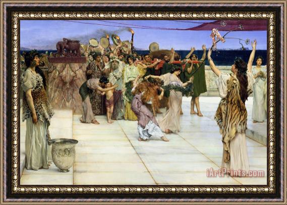 Sir Lawrence Alma-Tadema A Dedication to Bacchus Framed Print