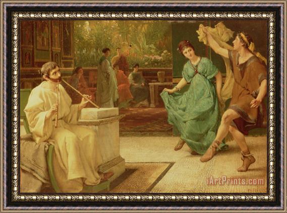Sir Lawrence Alma-Tadema A Roman Dance Framed Painting