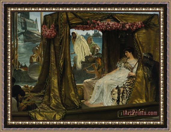Sir Lawrence Alma-Tadema Antony And Cleopatra Framed Painting