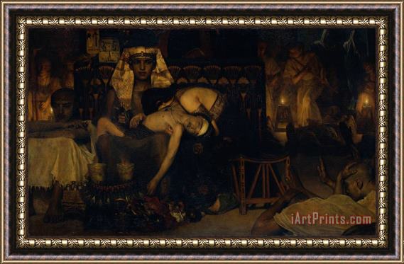 Sir Lawrence Alma-Tadema Death of The Pharaoh's Firstborn Son Framed Painting
