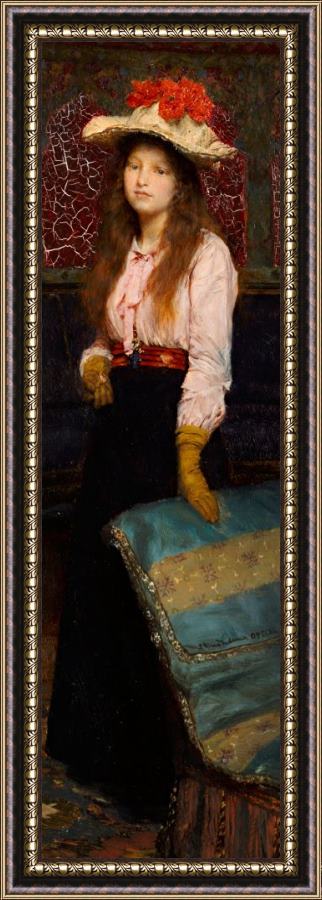 Sir Lawrence Alma-Tadema Portrait of Miss MacWirter Framed Painting