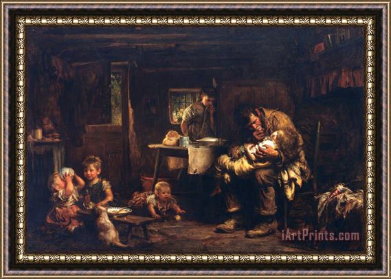 Sir Luke Fildes The Widower Framed Painting