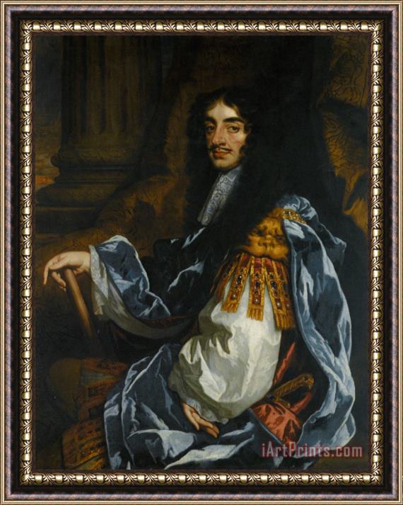 Sir Peter Lely Portrait of King Charles II Framed Painting