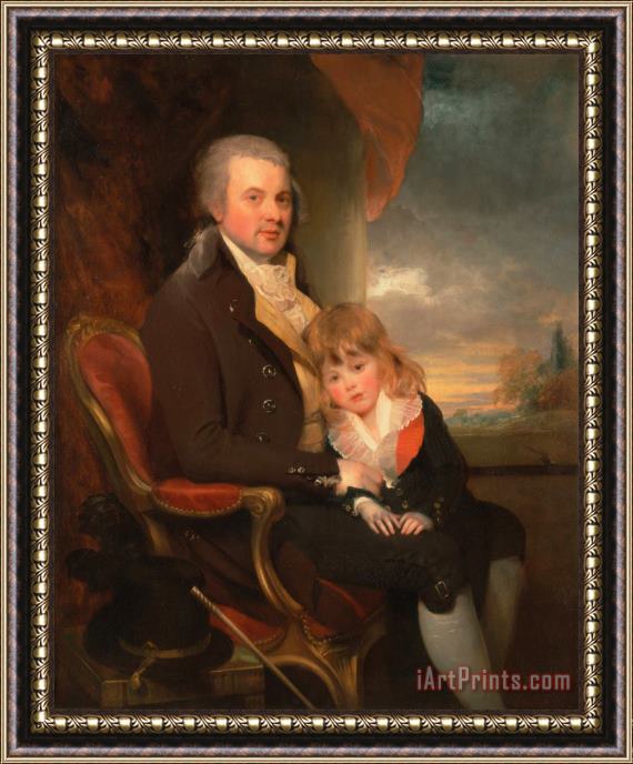 Sir William Beechey Edward George Lind And His Son, Montague, 1800 Framed Painting