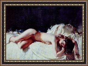 Study for Les Foins Framed Prints - Nude Study by Sir William Orpen