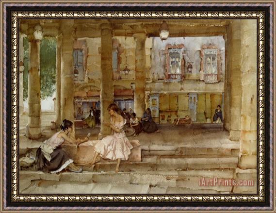 Sir William Russell Flint The Market Hall Cordes Framed Painting