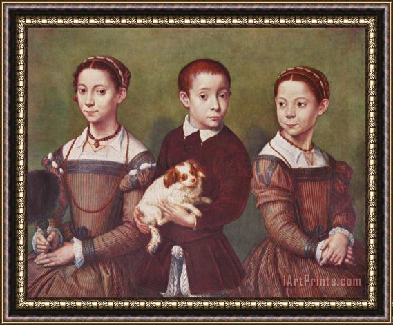 Sofonisba Anguissola Three Children with Dog Framed Print