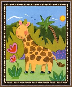 Babys First Steps Framed Prints - Baby Giraffe by Sophie Harding