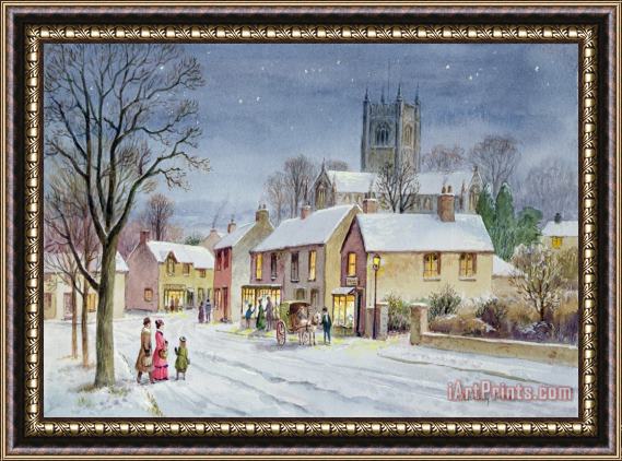 Stanley Cooke Twilight In The Village Framed Painting