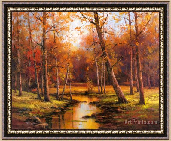 T. C. Chiu Meadow Stream Framed Painting