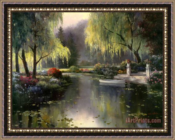 T. C. Chiu Willow Park Lake Framed Painting