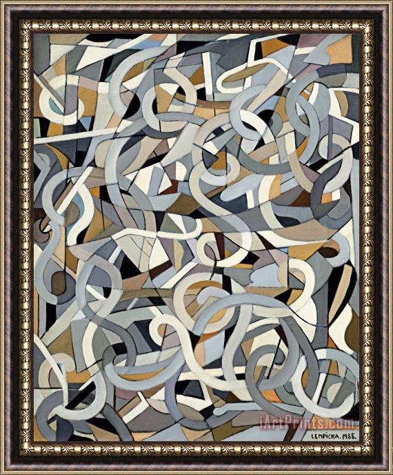 tamara de lempicka Composition Abstraite Aux Tourbillons, 1955 Framed Painting