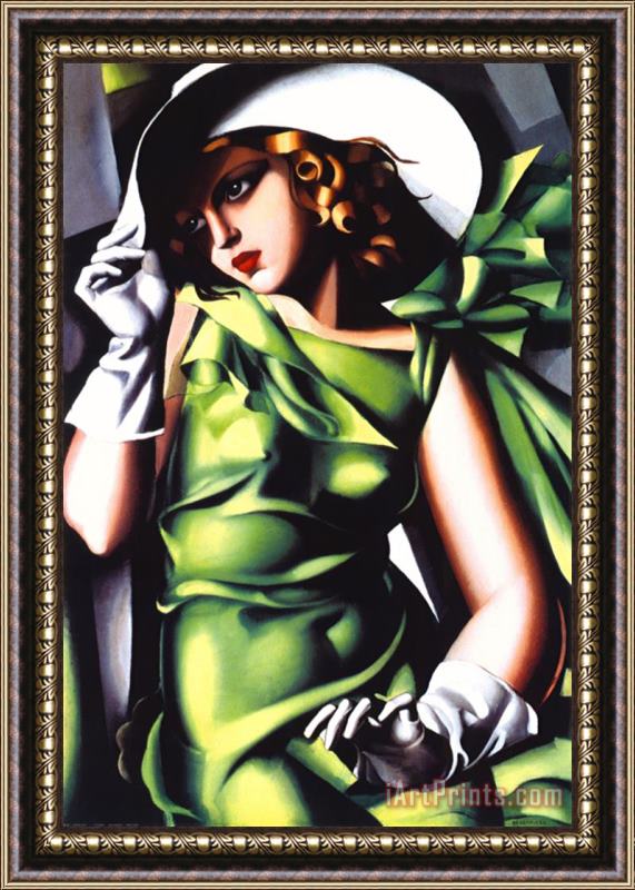 tamara de lempicka Jeune Fille Vert Framed Painting