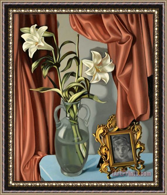 tamara de lempicka Nature Morte Avec Lys Et Photo, 1944 Framed Painting