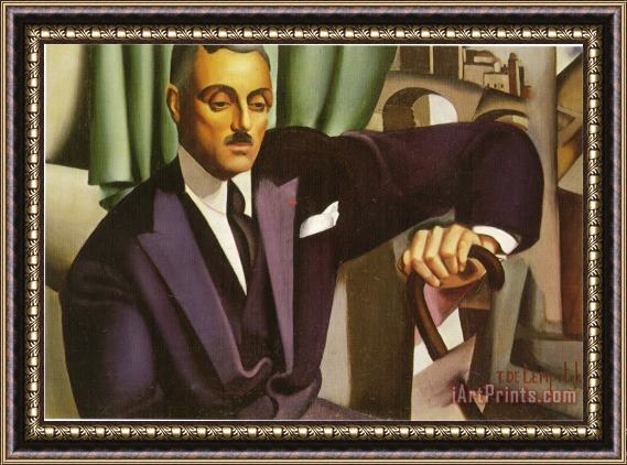tamara de lempicka Portrait Du Prince Eristoff 1925 Framed Painting